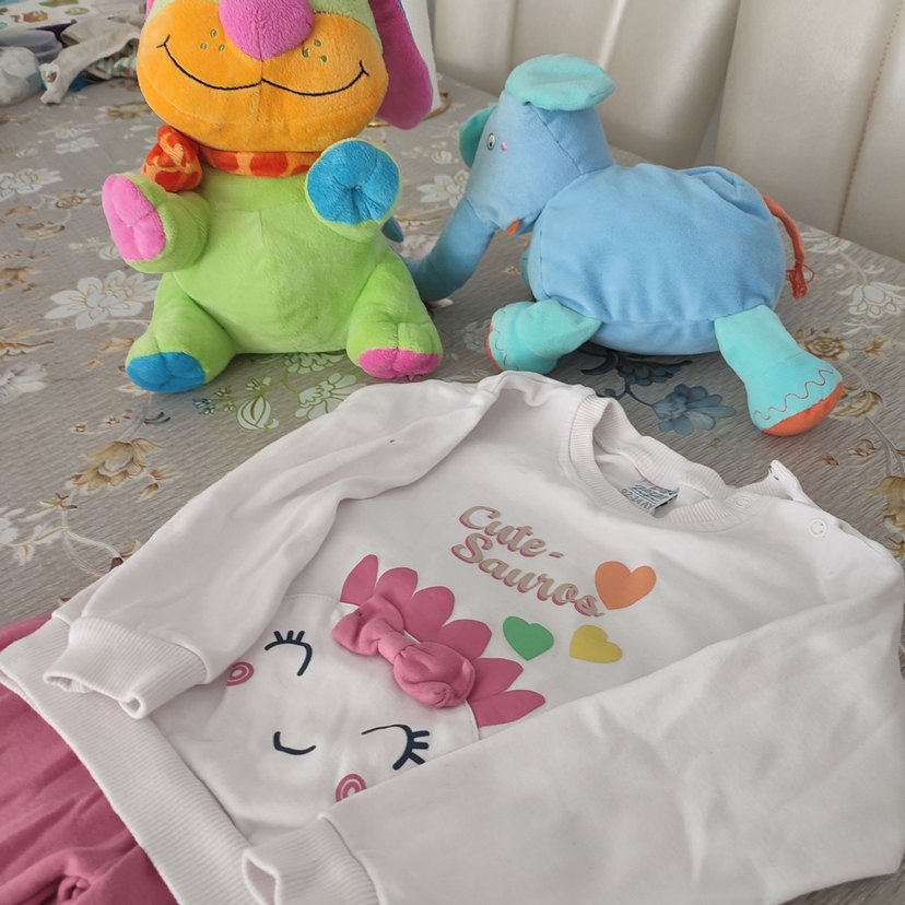 Pembe Uzun Kollu Kız Bebek Fırfırlı Takım - Görsel 2