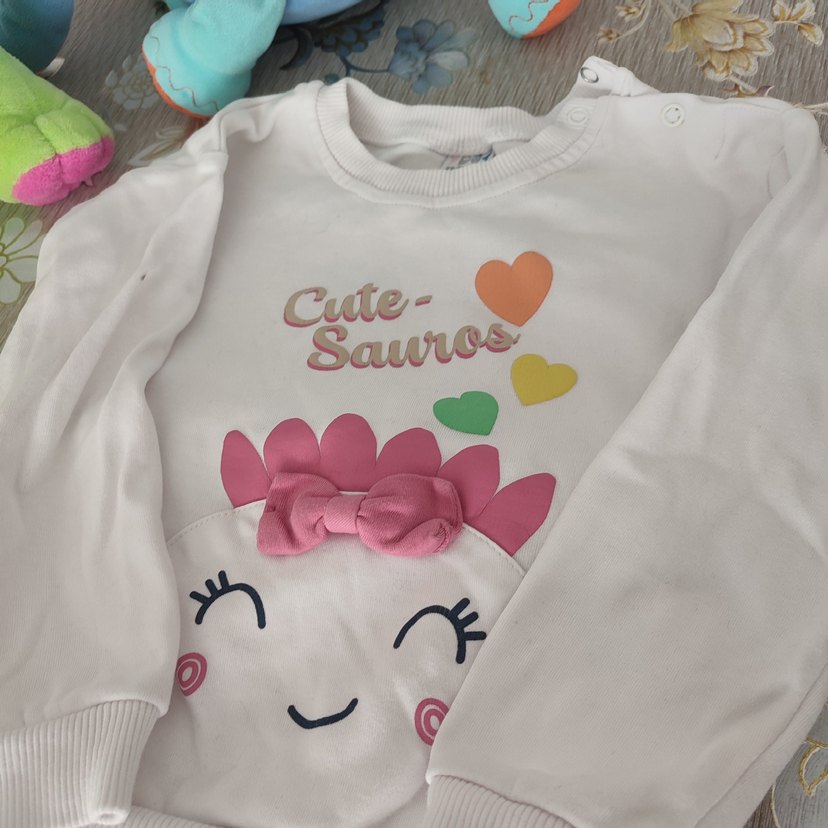 Pembe Uzun Kollu Kız Bebek Fırfırlı Takım - Görsel 5