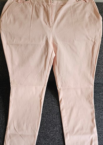 Düğmeli Pembe Keten Kadın Pantolon - Görsel 4