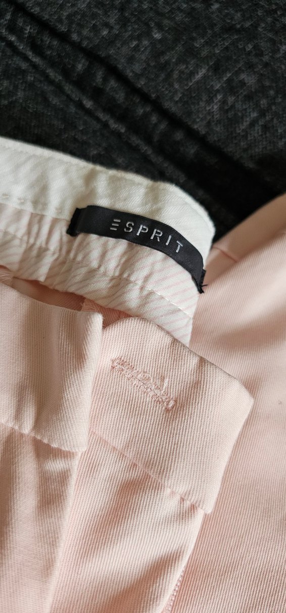 Düğmeli Pembe Keten Kadın Pantolon - Görsel 5