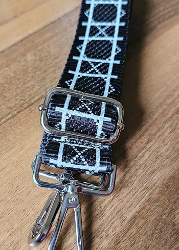 Siyah Beyaz Kareli canta askısı - Görsel 3