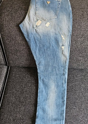 guess  Kadın Mavi Yırtık Denim Jean - Görsel 5