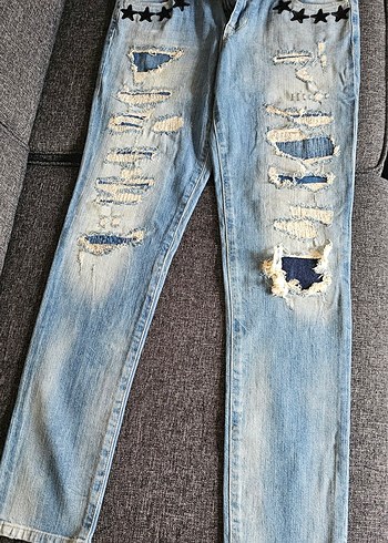 guess  Kadın Mavi Yırtık Denim Jean - Görsel 2