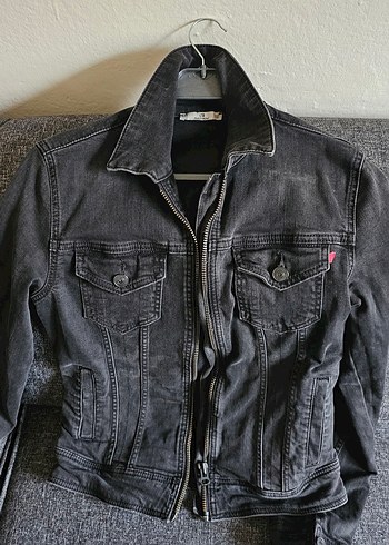 LTB Siyah Kadin Denim Ceket Fermuarli