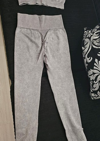 Gri Sade Midi Spor Tayt ikili takim - Görsel 6