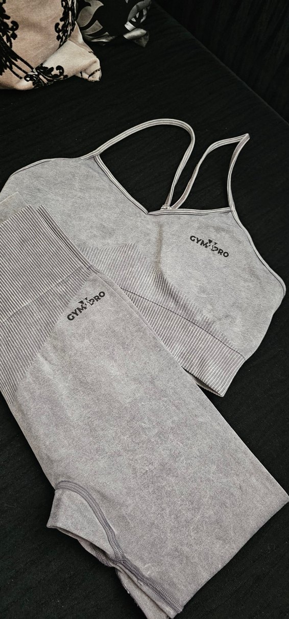 Gri Sade Midi Spor Tayt ikili takim - Görsel 4