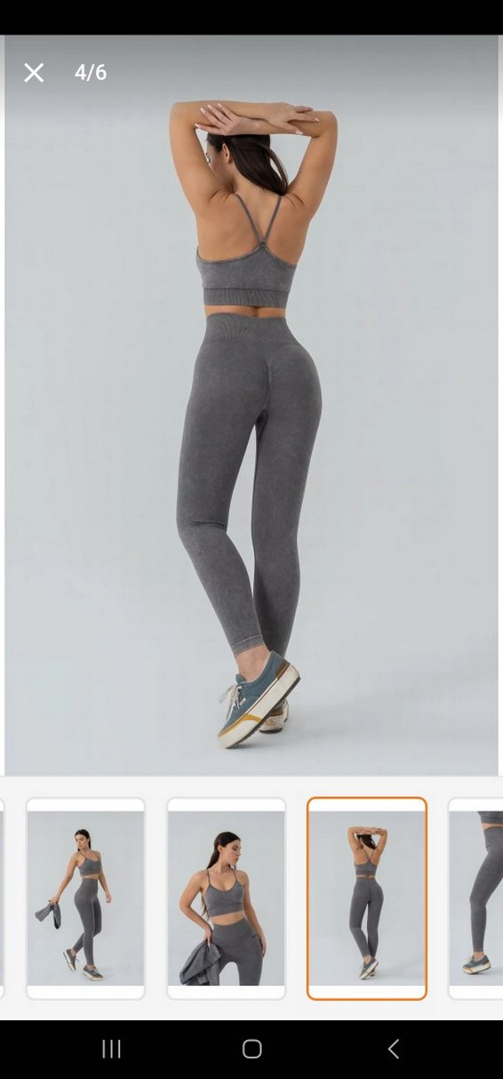 Gri Sade Midi Spor Tayt ikili takim - Görsel 2