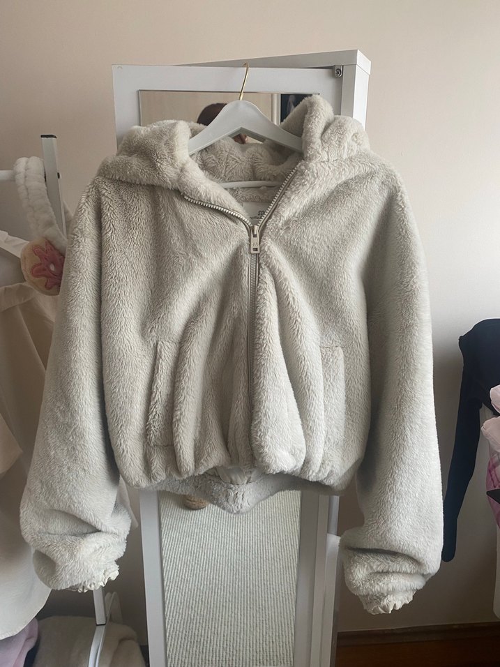 Bej Peluş Kadın Ceket - Görsel 2