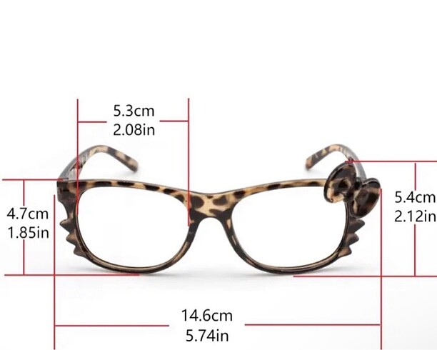 Beden kahverengi Renk y2k hello kitty leopar gozluk cevcevesi