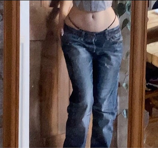y2k vintage kot pantalon