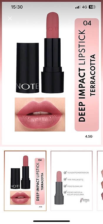 Note deep impact lipstick terracotta