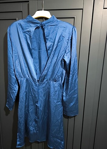 Kruvaze Saten elbise - Görsel 6