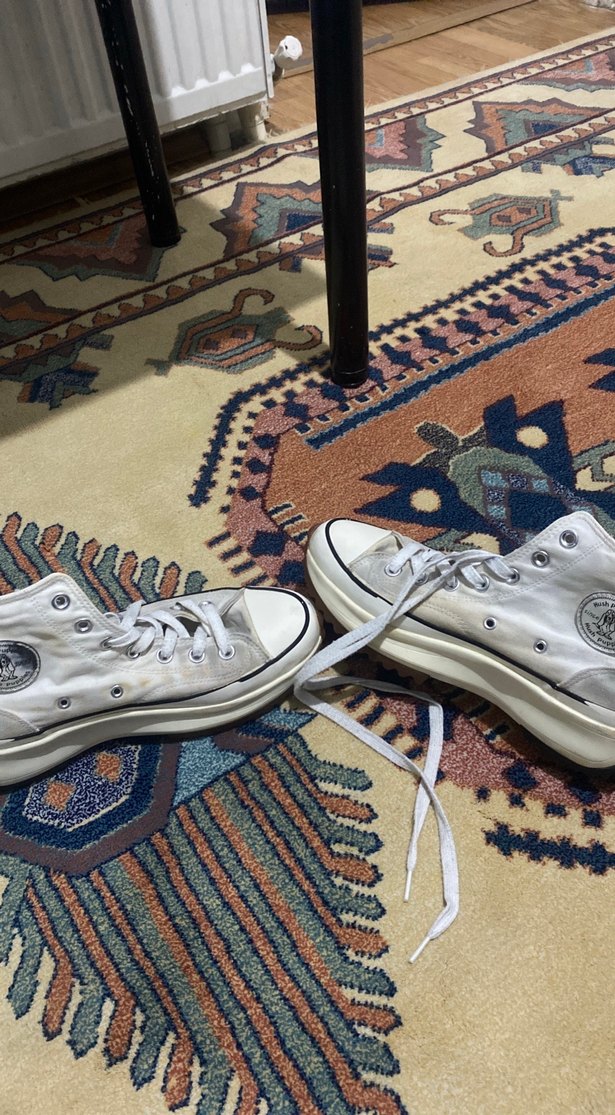 Gri Batik Desenli Beyaz Kadın Sneaker - Görsel 2