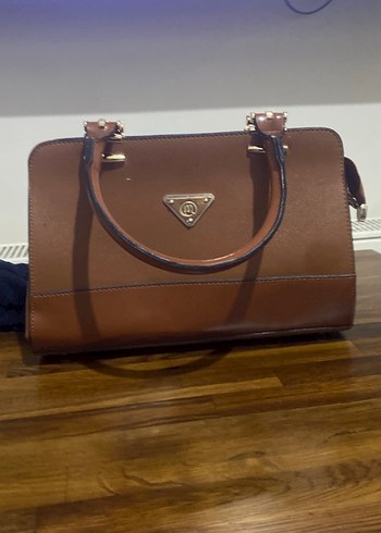 Kahverengi Deri Tokalı Kadın Çanta - Görsel 2