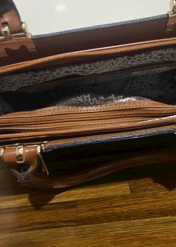 Kahverengi Deri Tokalı Kadın Çanta - Görsel 5