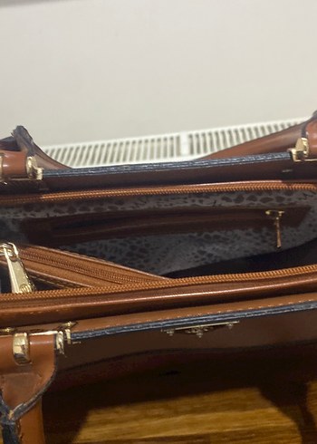 Kahverengi Deri Tokalı Kadın Çanta - Görsel 6