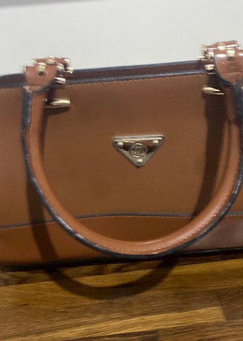 Kahverengi Deri Tokalı Kadın Çanta - Görsel 3