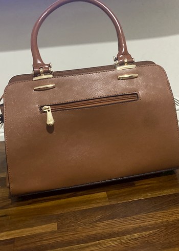 Kahverengi Deri Tokalı Kadın Çanta - Görsel 4