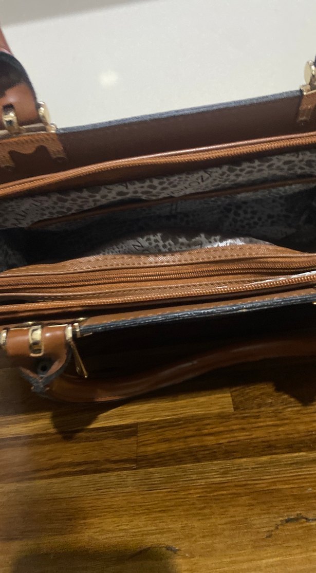 Kahverengi Deri Tokalı Kadın Çanta - Görsel 5