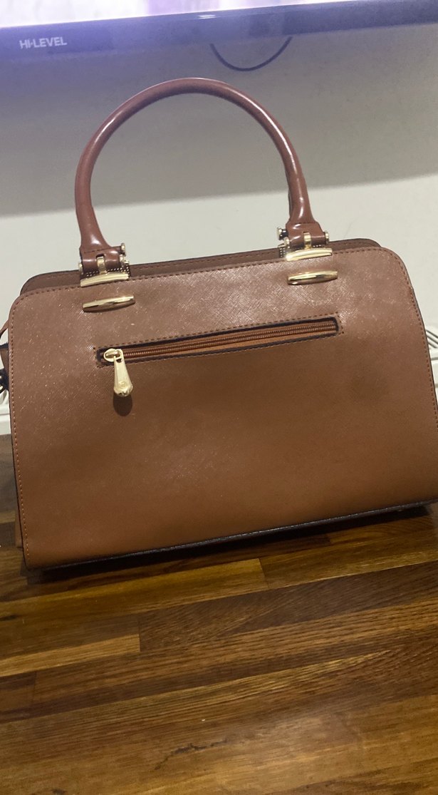 Kahverengi Deri Tokalı Kadın Çanta - Görsel 4