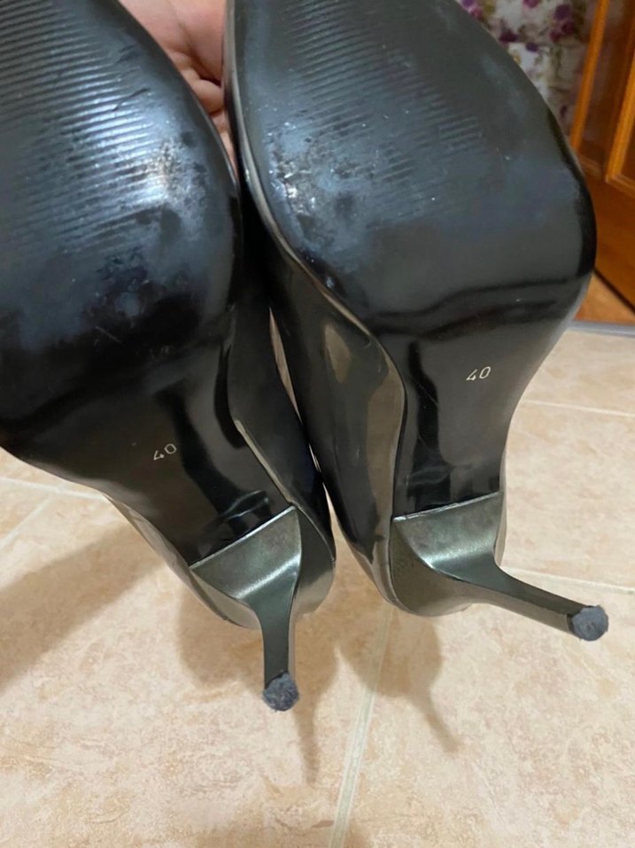 Kadın Gri Rugan Stiletto Topuklu Ayakkabı - Görsel 3