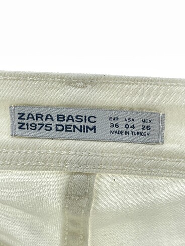 36 Beden beyaz Renk Zara Jean / Kot %70 İndirimli.