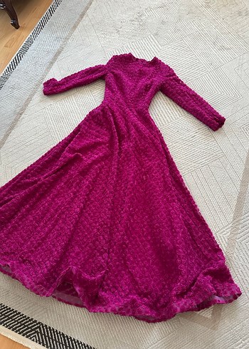 Zara Dantel Detaylı Pembe Abiye Elbise