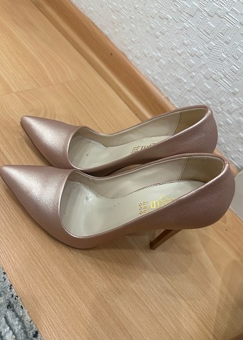 36 Beden ten rengi Renk Rose Gold Stiletto Topuklu Kadın Ayakkabı