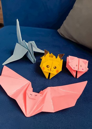 Renkli Origami Kedi Oyuncakları Pikachu hayvanlar - Görsel 4