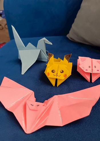 Renkli Origami Kedi Oyuncakları Pikachu hayvanlar - Görsel 3