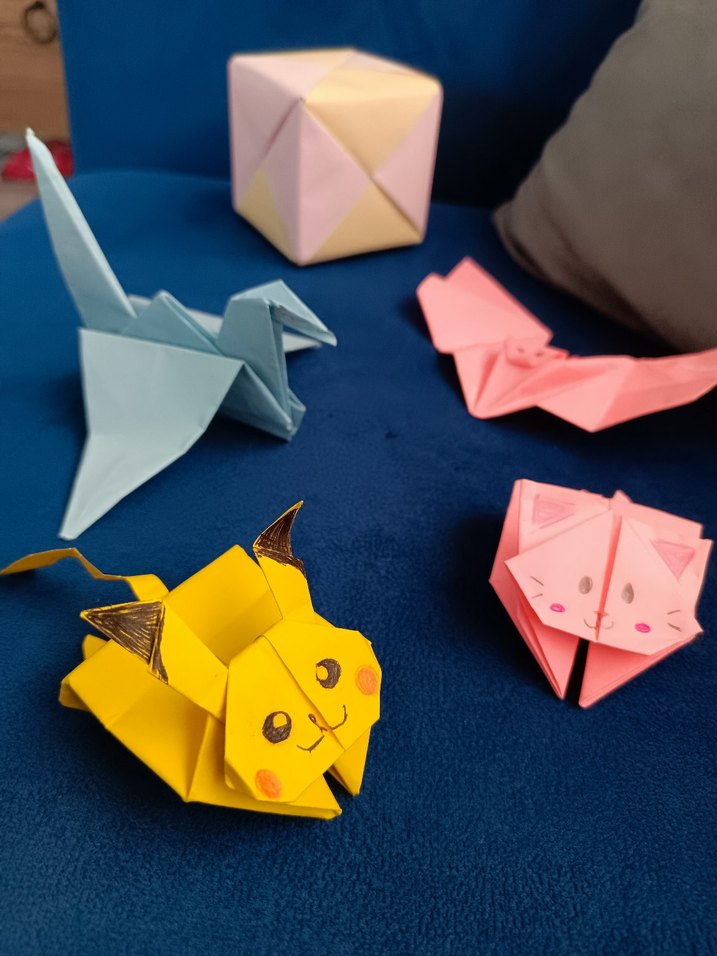 Renkli Origami Kedi Oyuncakları Pikachu hayvanlar - Görsel 2