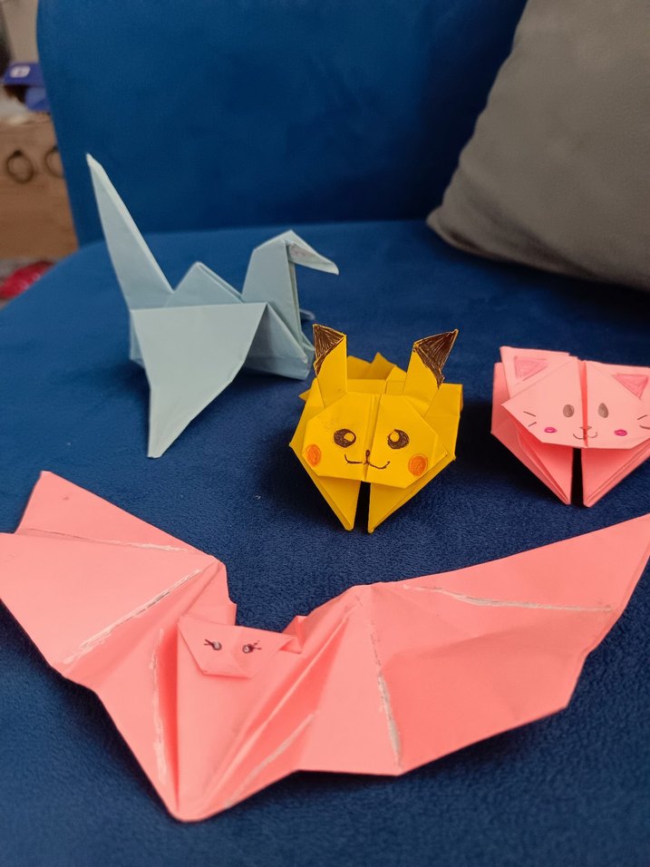 Renkli Origami Kedi Oyuncakları Pikachu hayvanlar - Görsel 3