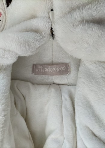 Kapüşonlu Beyaz Nakışlı Bebek astronot Tulumu - Görsel 2