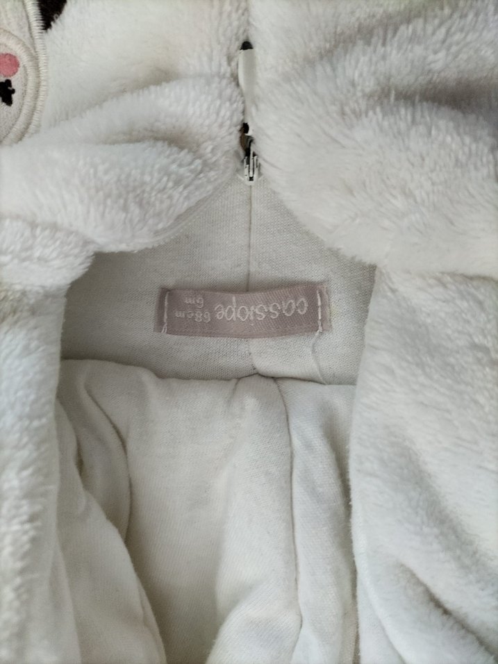 Kapüşonlu Beyaz Nakışlı Bebek astronot Tulumu - Görsel 2