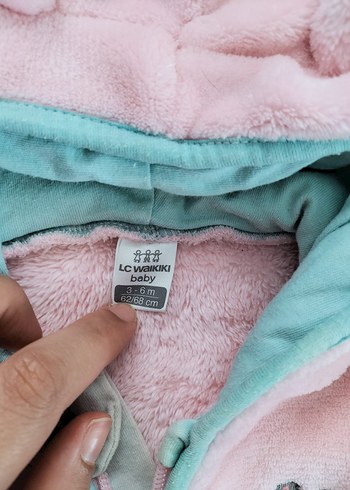 Kapüşonlu Nakışlı Pembe Bebek astronot Tulum - Görsel 3