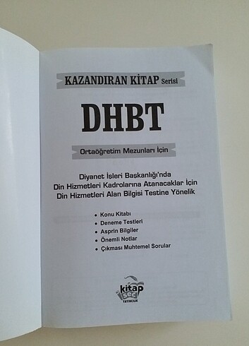  DHBT hazırlık kitabi