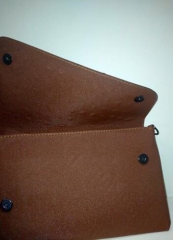 Beden Kahverengi zımbalı taşlı portföy elçanta yan capraz çanta clutch