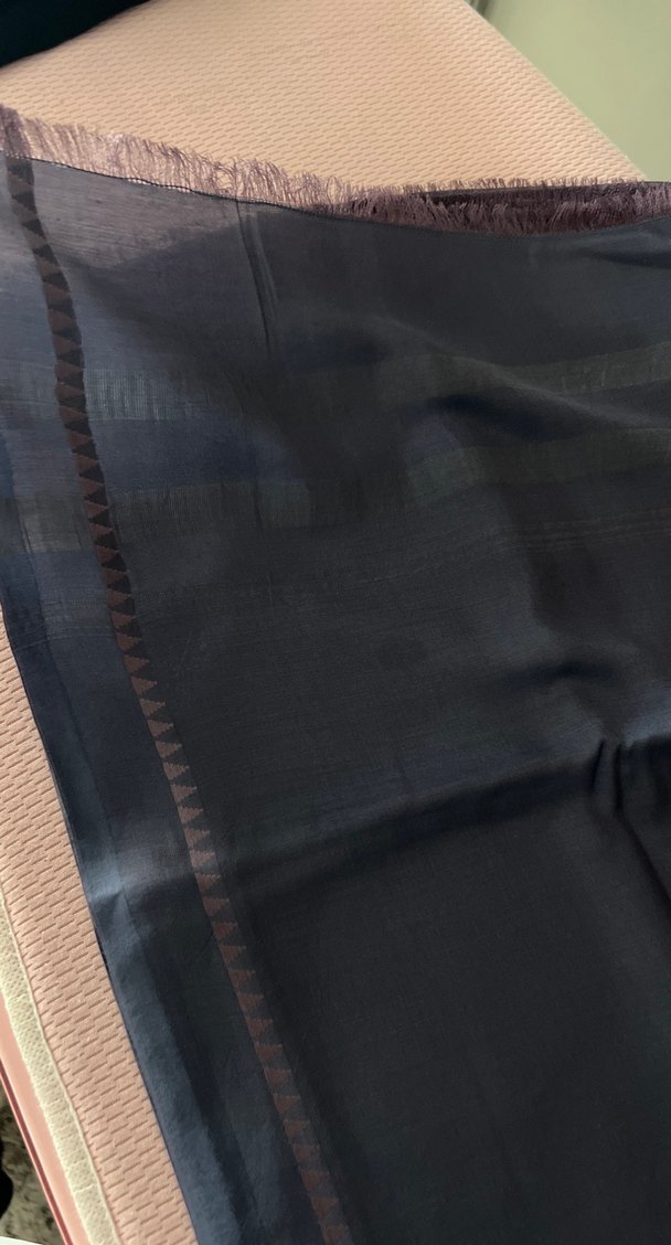 Mor ipek modal pamuk karışımlı şal - Görsel 4