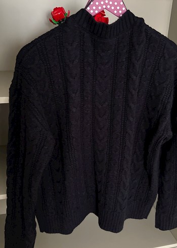 Lacivert Örgü Kadın Kazak - Görsel 6