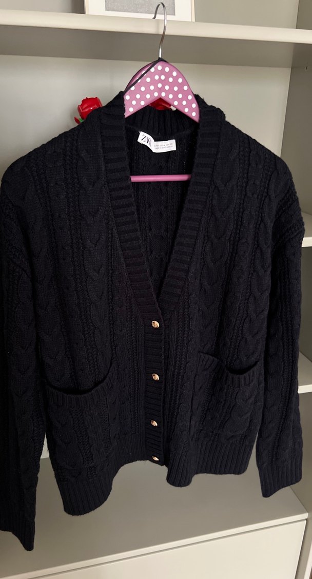 Lacivert Örgü Kadın Kazak - Görsel 2