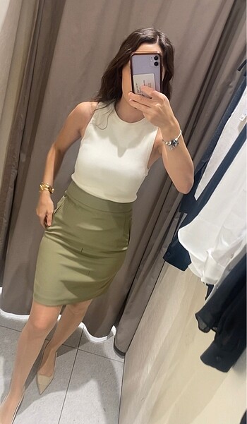 Zara Zara ekru triko bluz