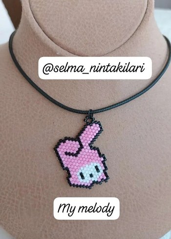 Pembe Boncuklu Midi Kolye