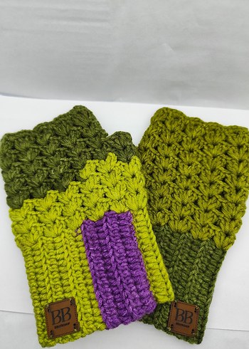 Renkli Örgü Kadın Eldivenleri BB - Görsel 3