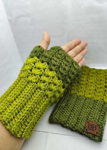 Renkli Örgü Kadın Eldivenleri BB - Görsel 4