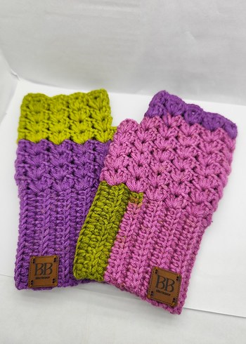 Renkli Örgü Bohem Kadın Eldivenleri - Görsel 6