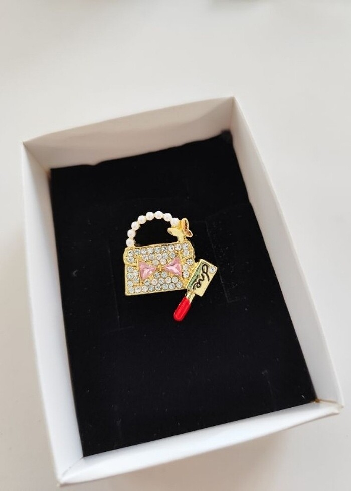 Mini çantalı broş  - Görsel 3