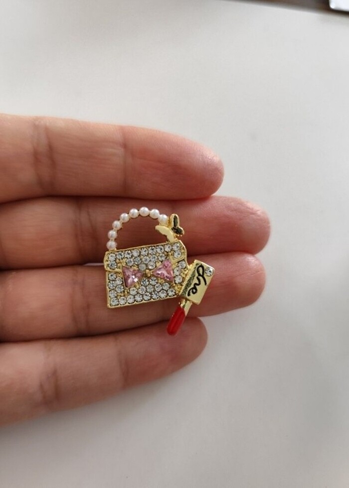 Mini çantalı broş  - Görsel 5