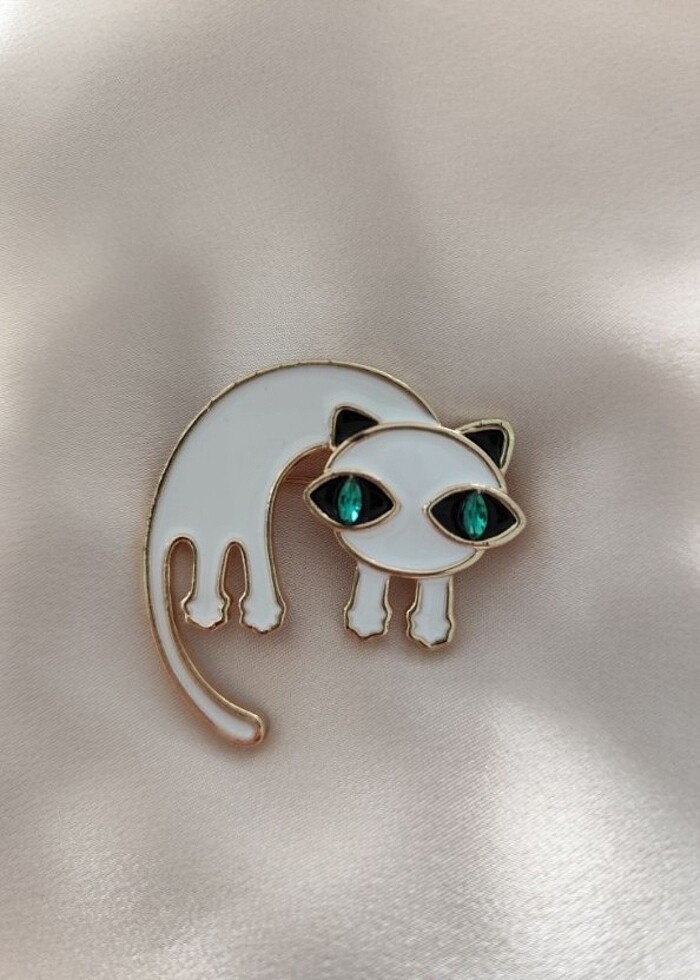 Şaşkın kedi broş  - Görsel 3