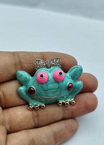 Süslü kurbağa broş  - Görsel 7