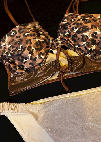 Leopar Desenli Kadın Bikini takımı - Görsel 2